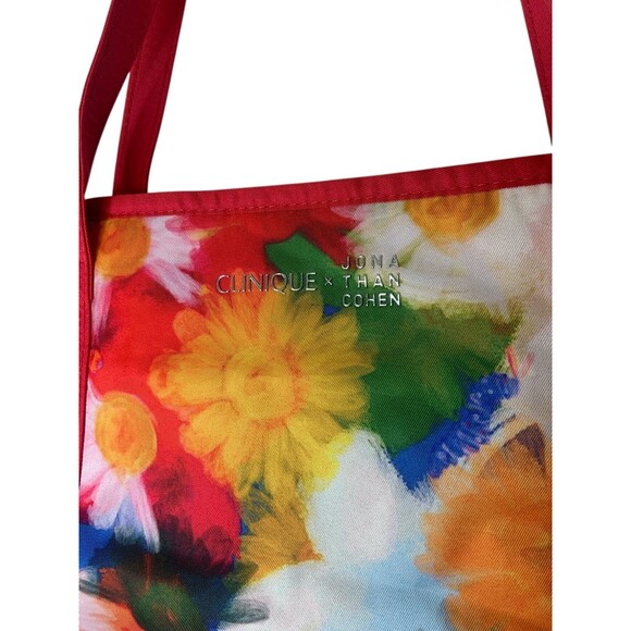 NWT Clinique x Jonathan Cohen Flower Shopping Shoulder Travel Tote - Picture 2 of 8